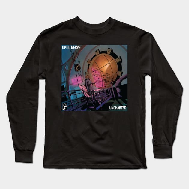 Optic Nerve Uncharted Lp T-Shirt Artwork By Kyle Irvine Long Sleeve T-Shirt by Puzzlebox Records